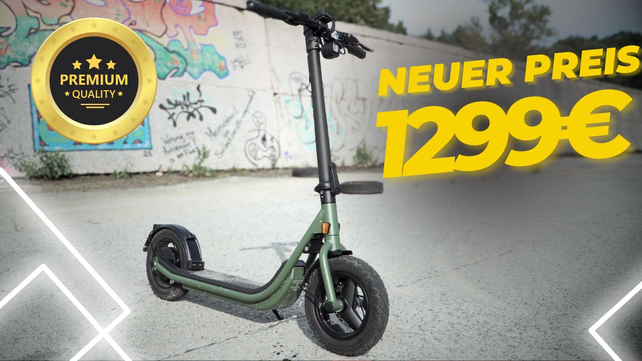 Der Egret X+ E-Scooter bietet eine herausragende Kombination aus 12,5"-Luftreifen, 60 km Reichweite und IPX5-Wasserdichtigkeit für nur 1299€. Perfekt für jedes Terrain.